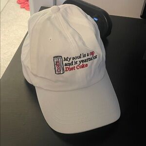 White Cap with Diet Coke Embroidery